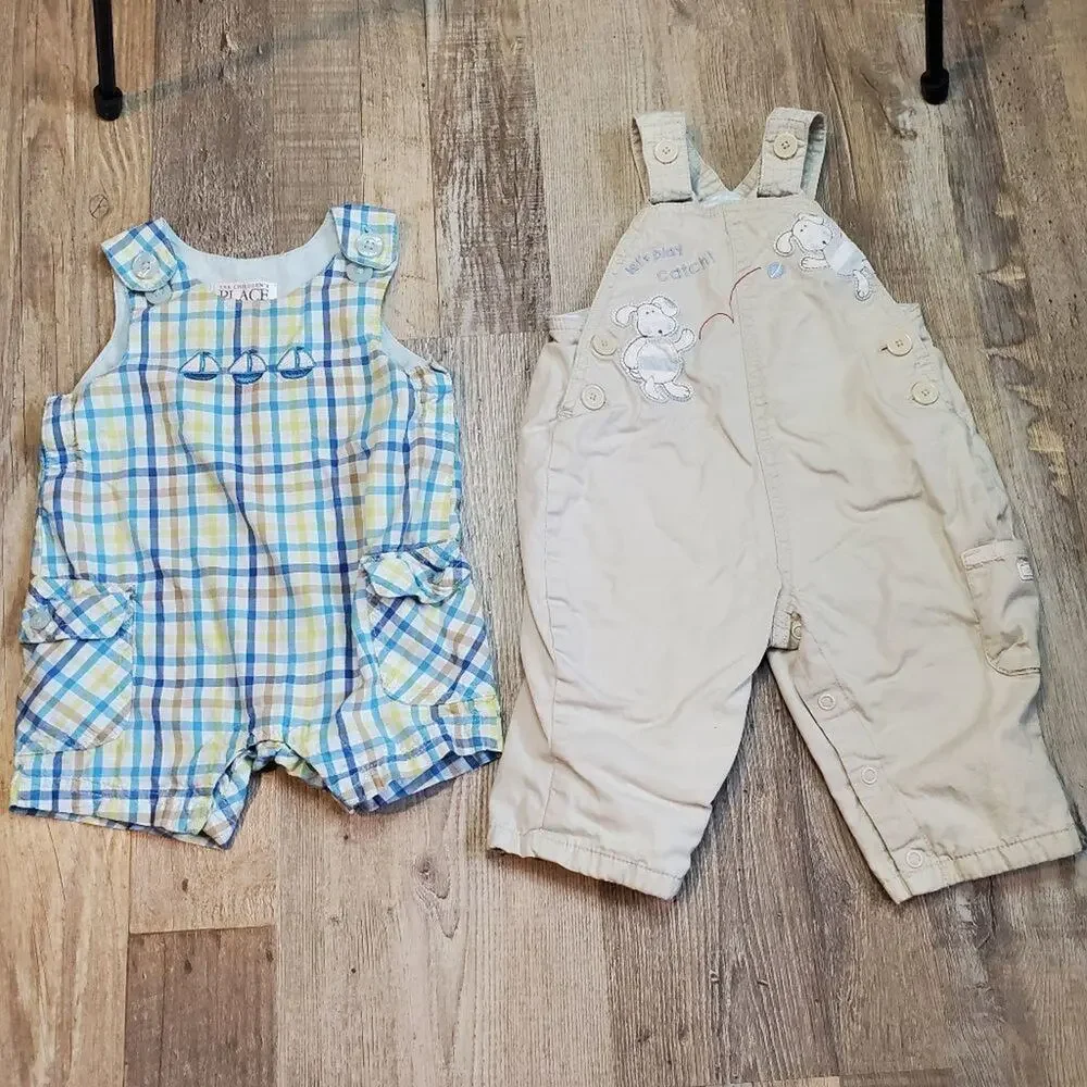 The childrens place two 3-6 months overalls